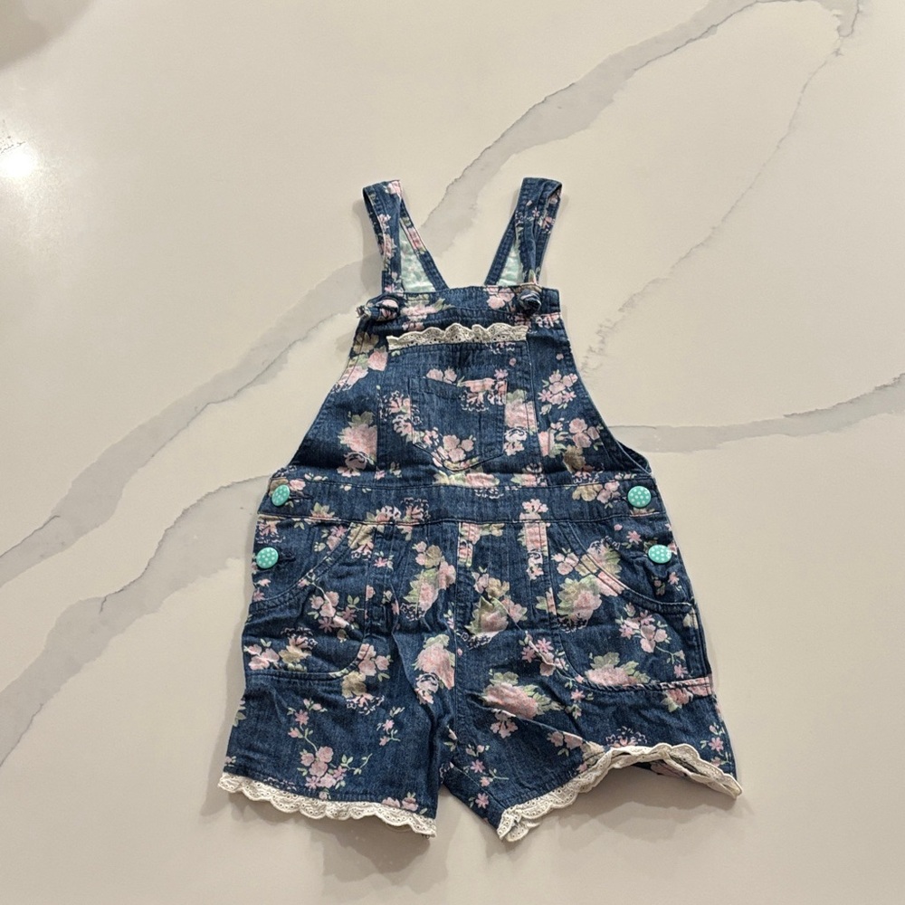 Easter Matilda Jane Girls Size 6 Blue Floral Kids Overalls